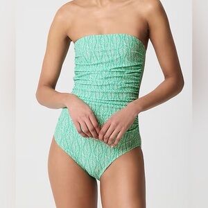 J.CREW ruched strapless one-piece swimsuit Size Large